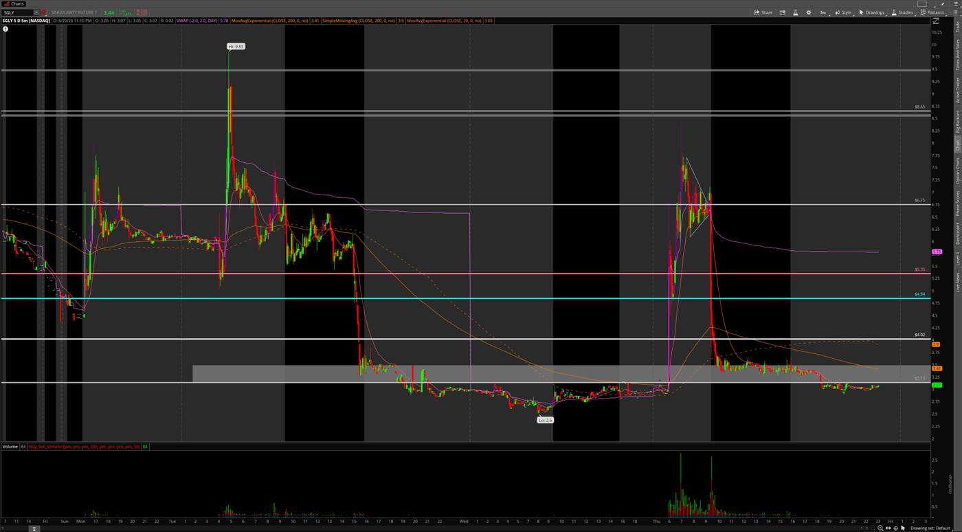 SGLY Aug 20 5-minute chart